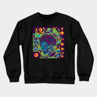 floral skeleton in death picnic in ecopop wallpaper Crewneck Sweatshirt